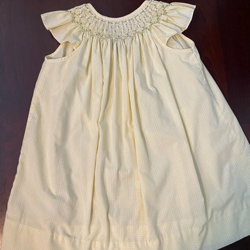 Girls smocked sunflower dress